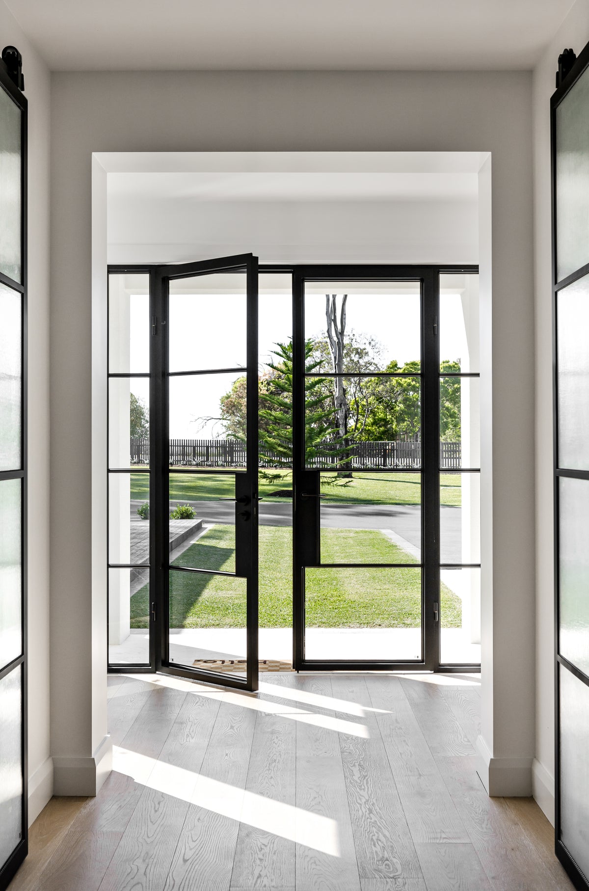 Steel Frame Glass Hinge Doors - Galvanised FPS50 Profile - Zen Doors ...