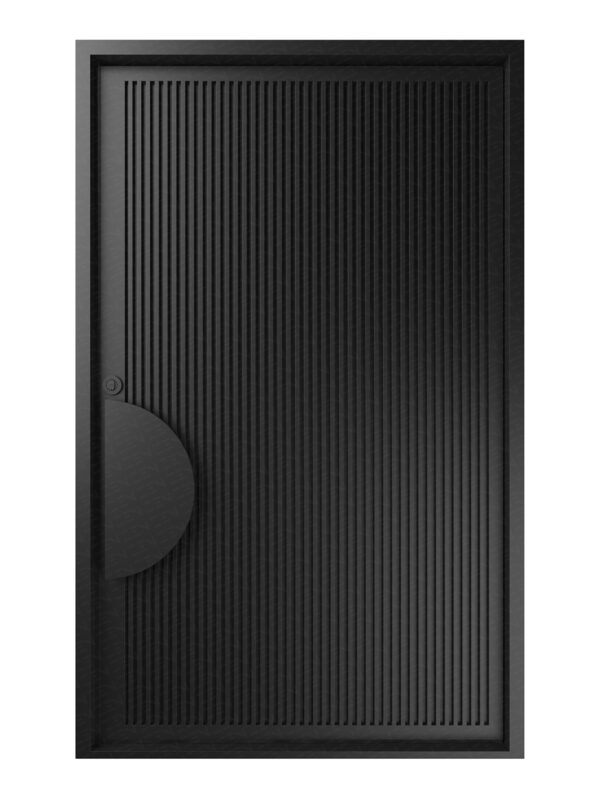 Zen Batten Edge Iron Pivot Entry Door - Right Hand | Galvanised FWA50